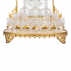 A FINE FRENCH BACCARAT GILT BRONZE CRYSTAL CHINOISERIE DECORATED LIQOUR SET - 3538252