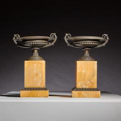 A FINE PAIR OF EARLY 19TH CENTURY FRENCH GRAND TOUR BRONZE AND SIENA MARBLE - 3499545