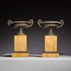 A FINE PAIR OF EARLY 19TH CENTURY FRENCH GRAND TOUR BRONZE AND SIENA MARBLE - 3499547