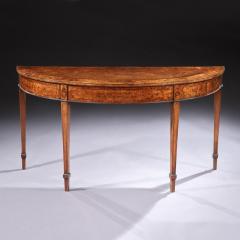 A FINE PAIR OF GEORGE III BURR YEW WOOD AND MAHOGANY D SHAPED SIDE TABLES - 3304018