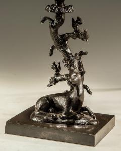 A FINE PAIR OF GILT BRONZED STAG DOE CANDLESTICKS - 3791029