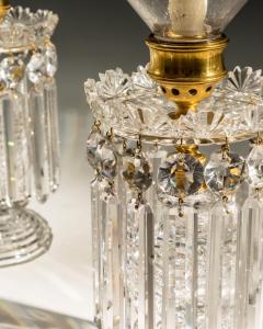 A FINE PAIR OF REGENCY CUT GLASS HURRICANE LIGHTS - 3960397