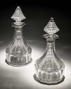 A FINE PAIR OF REGENCY STEP CUT SEMI SHIPS DECANTERS - 3793877