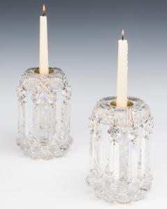 A FINE PAIR OF RICHLY CUT VICTORIAN GLASS LUSTRES - 3795349