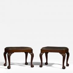 A FINE QUALITY PAIR OF EARLY GEORGIAN BALL AND CLAW HONDURAS MAHOGANY STOOLS - 3706567