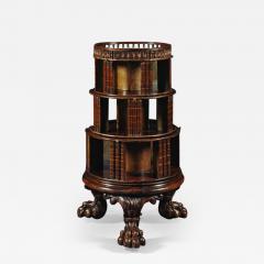 A FINE REGENCY ROSEWOOD WEDDING CAKE REVOLVING CIRCULAR BOOKCASE - 3635752