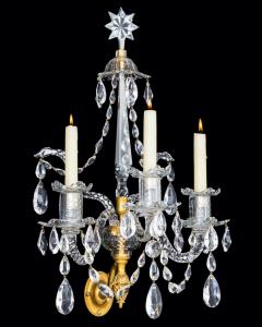 A FINE SET OF FOUR GEORGE III ORMOLU MOUNTED AND CUT GLASS WALL LIGHTS - 3791039