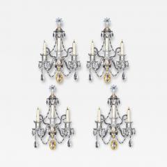 A FINE SET OF FOUR GEORGE III ORMOLU MOUNTED AND CUT GLASS WALL LIGHTS - 3796567