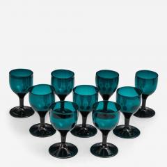 A FINE SET OF NINE REGENCY GREEN GLASSES - 3800023