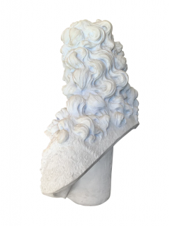 A FRENCH ANTIQUE CARVED WHITE MARBLE BUST OF LOUIS XIV THE SUN KING CIRCA 1890 - 3564951