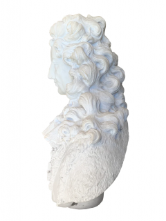 A FRENCH ANTIQUE CARVED WHITE MARBLE BUST OF LOUIS XIV THE SUN KING CIRCA 1890 - 3564954