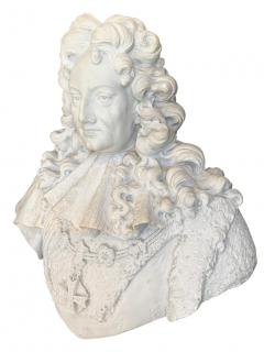 A FRENCH ANTIQUE CARVED WHITE MARBLE BUST OF LOUIS XIV THE SUN KING CIRCA 1890 - 3564988