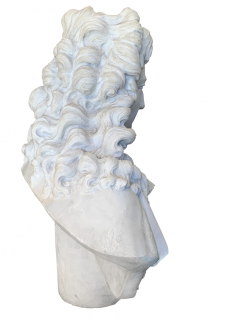 A FRENCH ANTIQUE CARVED WHITE MARBLE BUST OF LOUIS XIV THE SUN KING CIRCA 1890 - 3565065