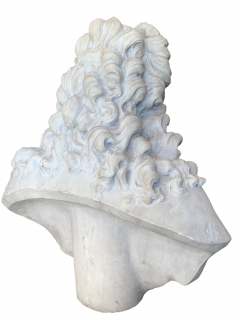 A FRENCH ANTIQUE CARVED WHITE MARBLE BUST OF LOUIS XIV THE SUN KING CIRCA 1890 - 3565072