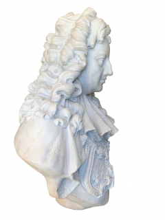 A FRENCH ANTIQUE CARVED WHITE MARBLE BUST OF LOUIS XIV THE SUN KING CIRCA 1890 - 3565078