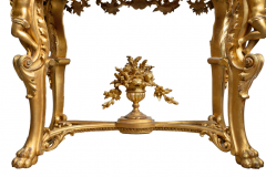 A FRENCH LOUIS XV STYLE CARVED GILT WOOD GESSO FIGURAL SIDE TABLE - 3537601