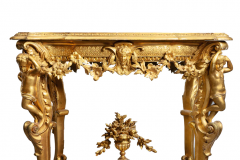 A FRENCH LOUIS XV STYLE CARVED GILT WOOD GESSO FIGURAL SIDE TABLE - 3537605