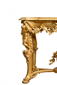 A FRENCH LOUIS XV STYLE CARVED GILT WOOD GESSO FIGURAL SIDE TABLE - 3537611