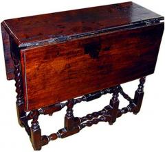 A Fine 18th Century Jacobean Walnut Drop Leaf Side Table - 3275324