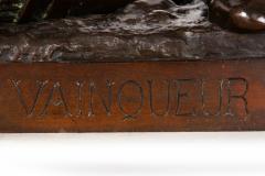 A Fine 36 H French Antique Bronze Sculpture Victory by Eugene Marioton - 4733008