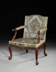 A Fine And Rare George II Period Carved Mahogany Library Armchair - 4244714