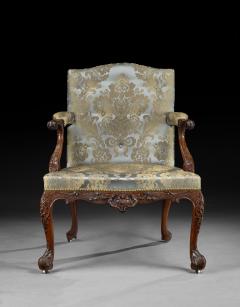 A Fine And Rare George II Period Carved Mahogany Library Armchair - 4244715