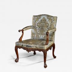 A Fine And Rare George II Period Carved Mahogany Library Armchair - 4246806