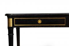 A Fine Black Louis XVI Style Leather Writing Table Desk Bureau Plat ca 1950 - 4446169