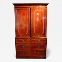 A Fine Early 19th Century English Hepplewhite Mahogany Linen Press - 3505431