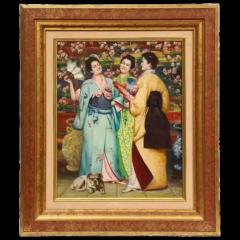 A Fine French Japonisme Oil on Canvas Painting of Three Geishas C 1900 - 3880415