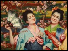 A Fine French Japonisme Oil on Canvas Painting of Three Geishas C 1900 - 3880434