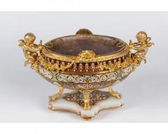 A Fine French Ormolu Champleve Enamel and Onyx Figural Centerpiece Jardiniere - 3211079