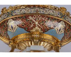 A Fine French Ormolu Champleve Enamel and Onyx Figural Centerpiece Jardiniere - 3211085