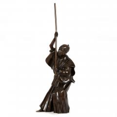 A Fine Japanese Meiji Period Antique Bronze Sculpture of a Samurai Warrior - 4517921