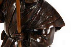 A Fine Japanese Meiji Period Antique Bronze Sculpture of a Samurai Warrior - 4517927