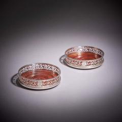 A Fine Pair of 18th Century George III Silver Engraved Open Fret Wine Coasters - 3301033
