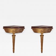 A Fine Pair of 18th Century North Italian Encoignures with Porphyry Marble Top - 3426323