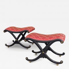 A Fine Pair of Regency X Frame Stools Almost Certainly by Gillows of Lancaster - 4396109