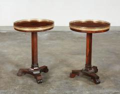 A Fine Pair of Rosewood and Brass End Tables - 3759835