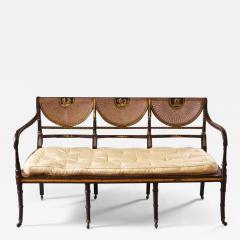 A Fine Simulated Rosewood and Gilt Decorated George III Sheraton Period Settee - 3922865