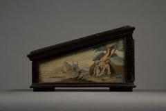 A Fine and Rare Slope Front Silkwork and Watercolor Decorated Writing Box - 4696657