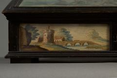 A Fine and Rare Slope Front Silkwork and Watercolor Decorated Writing Box - 4696658