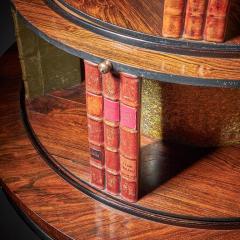A Fine and Rare William IV Rosewood Revolving Library Bookcase Stamped - 3123512
