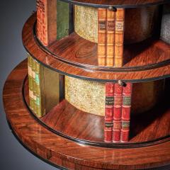 A Fine and Rare William IV Rosewood Revolving Library Bookcase Stamped - 3123551