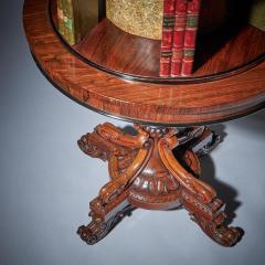 A Fine and Rare William IV Rosewood Revolving Library Bookcase Stamped - 3123588