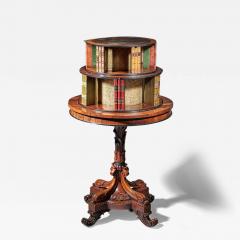 A Fine and Rare William IV Rosewood Revolving Library Bookcase Stamped - 3130476