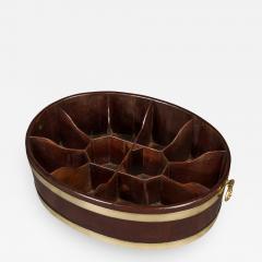 A Fine and Unique Oval and Brass Bound George III Mahogany Bottle Carrier - 827058