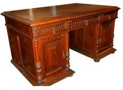 A Finely Carved 19th Century English Oak Partners Desk - 3275319