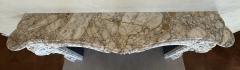 A Finely Carved Louis XV Style Fireplace Mantel in Figured Italian Marbl - 4587395