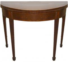A First Quarter 19th Century Mahogany Demilune Folding Games Table - 3399723